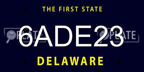 6ADE23 Delaware License Plate