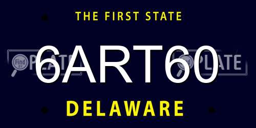 6ART60 Delaware License Plate