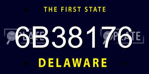 6B38176 Delaware License Plate