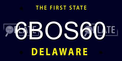 6BOS60 Delaware License Plate