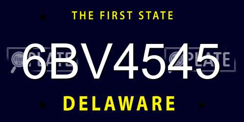 6BV4545 Delaware License Plate