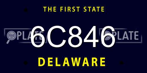 6C846 Delaware License Plate