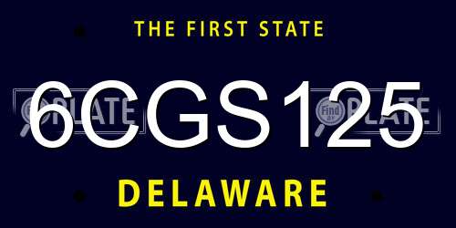 6CGS125 Delaware License Plate