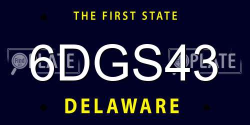 6DGS43 Delaware License Plate