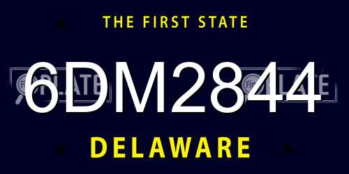6DM2844 Delaware License Plate