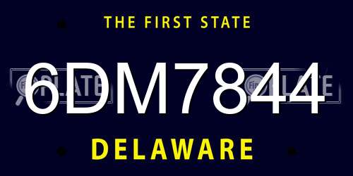 6DM7844 Delaware License Plate