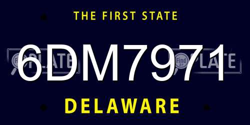 6DM7971 Delaware License Plate
