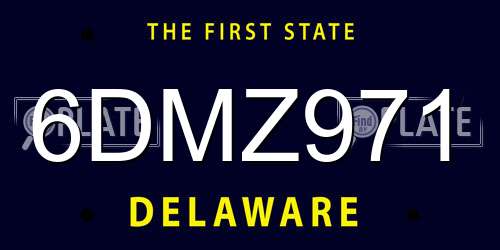 6DMZ971 Delaware License Plate