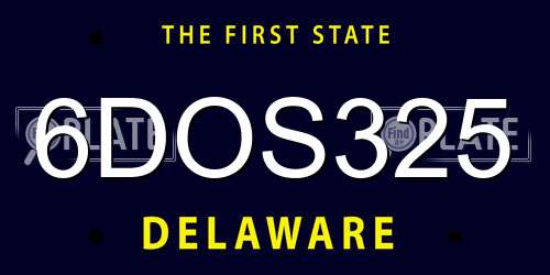 6DOS325 Delaware License Plate
