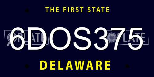 6DOS375 Delaware License Plate