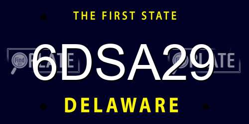 6DSA29 Delaware License Plate