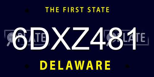 6DXZ481 Delaware License Plate