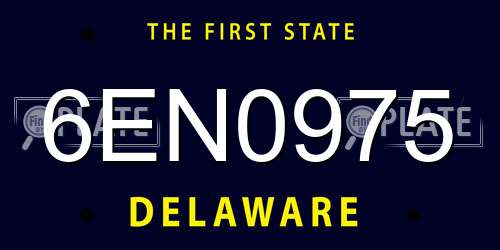 6EN0975 Delaware License Plate