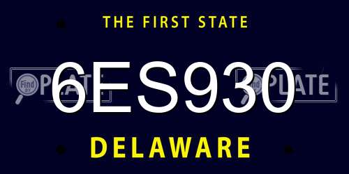 6ES930 Delaware License Plate