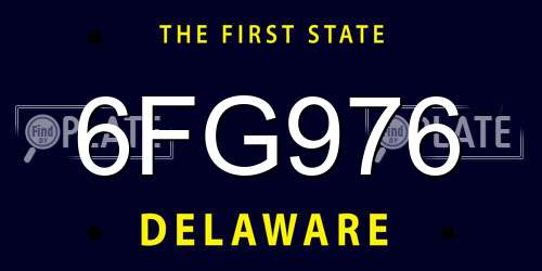 6FG976 Delaware License Plate