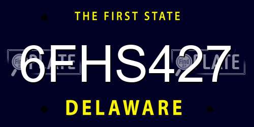 6FHS427 Delaware License Plate