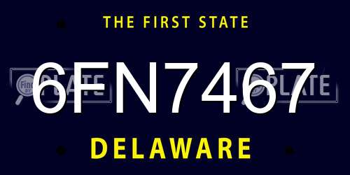6FN7467 Delaware License Plate