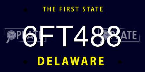 6FT488 Delaware License Plate