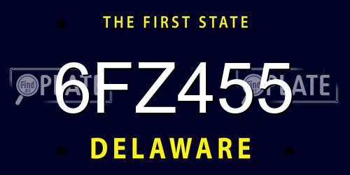 6FZ455 Delaware License Plate