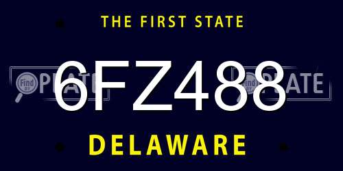 6FZ488 Delaware License Plate
