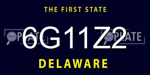 6G11Z2 Delaware License Plate