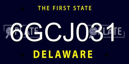 6GCJ031 Delaware License Plate