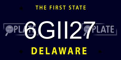 6GII27 Delaware License Plate