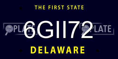 6GII72 Delaware License Plate