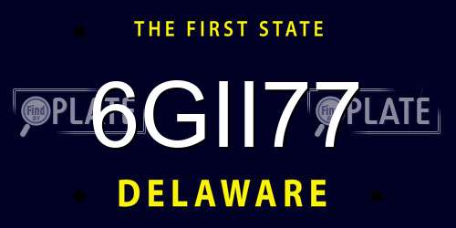 6GII77 Delaware License Plate