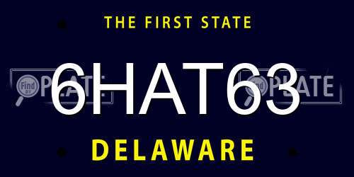 6HAT63 Delaware License Plate