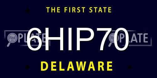 6HIP70 Delaware License Plate