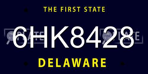6HK8428 Delaware License Plate