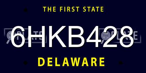6HKB428 Delaware License Plate