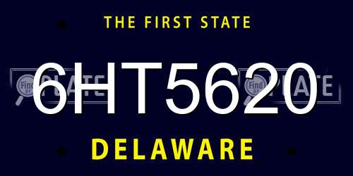 6HT5620 Delaware License Plate