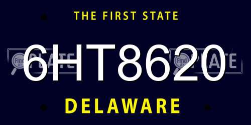 6HT8620 Delaware License Plate