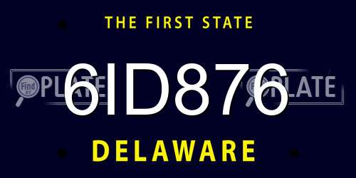 6ID876 Delaware License Plate