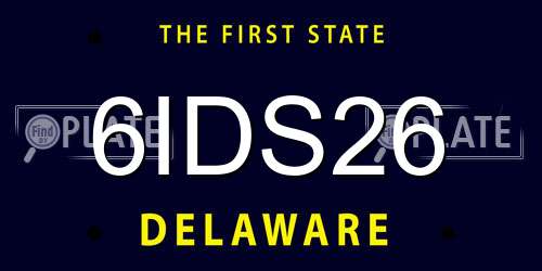 6IDS26 Delaware License Plate