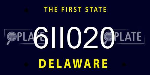 6II020 Delaware License Plate