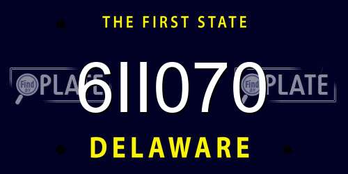 6II070 Delaware License Plate