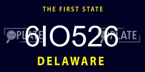 6IO526 Delaware License Plate