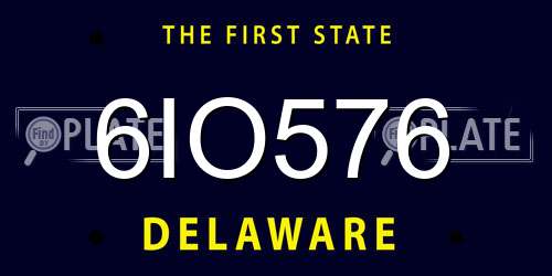 6IO576 Delaware License Plate