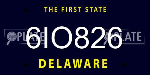 6IO826 Delaware License Plate