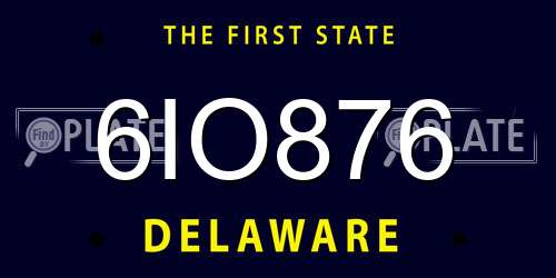 6IO876 Delaware License Plate