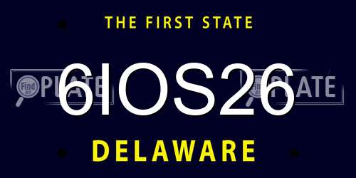 6IOS26 Delaware License Plate