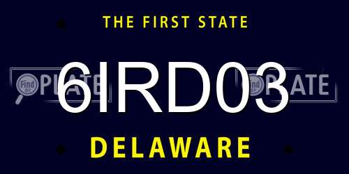 6IRD03 Delaware License Plate