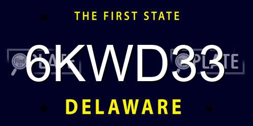 6KWD33 Delaware License Plate