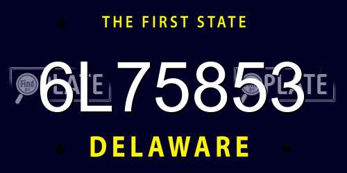 6L75853 Delaware License Plate