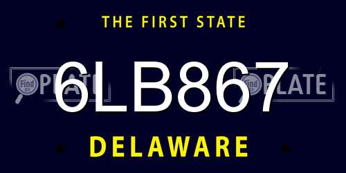 6LB867 Delaware License Plate