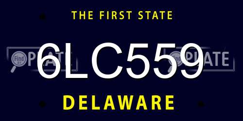 6LC559 Delaware License Plate