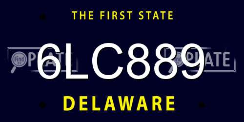 6LC889 Delaware License Plate